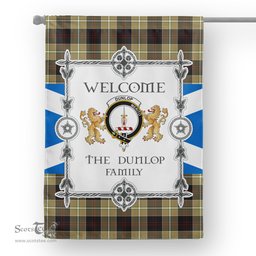 Dunlop Hunting Tartan Garden Flag - Tartan Flag Clan Badge Scottish Tartan House Flag, tartan garden flag, Tartan Flag, Crest Garden Flag, Garden Flag, Ireland Garden Flag, Family Crest, Custom Flag, Custom Garden Flag, Ireland Custom Flag, clan tartan flags
