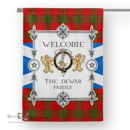 Scotstee Shop Dewar Tartan Garden Flag - Tartan Flag Clan Badge Scottish Tartan House Flag, tartan garden flag, Tartan Flag, Crest Garden Flag, Garden Flag, Ireland Garden Flag, Family Crest, Custom Flag, Custom Garden Flag, Ireland Custom Flag, clan tartan flags