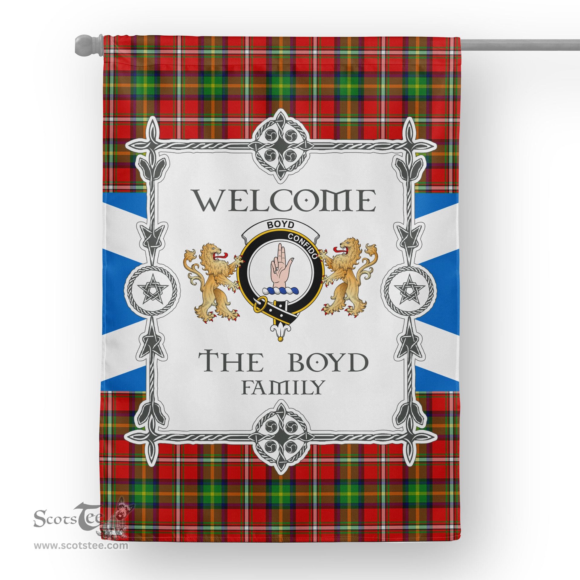 Scotstee Shop Boyd Tartan Garden Flag - Tartan Flag Clan Badge Scottish Tartan House Flag, tartan garden flag, Tartan Flag, Crest Garden Flag, Garden Flag, Ireland Garden Flag, Family Crest, Custom Flag, Custom Garden Flag, Ireland Custom Flag, clan tartan flags