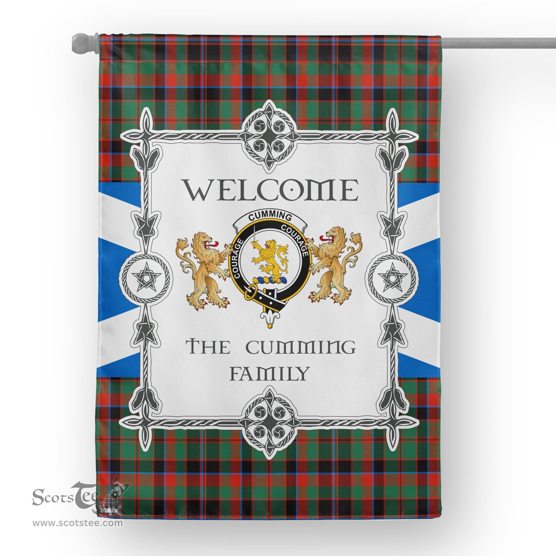 Scotstee Shop Cumming Hunting Ancient Tartan Garden Flag - Tartan Flag Clan Badge Scottish Tartan House Flag, tartan garden flag, Tartan Flag, Crest Garden Flag, Garden Flag, Ireland Garden Flag, Family Crest, Custom Flag, Custom Garden Flag, Ireland Custom Flag, clan tartan flags