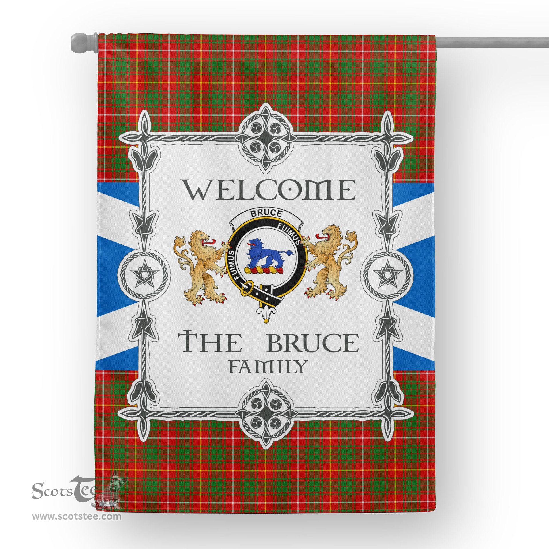 Scotstee Shop Bruce Tartan Garden Flag - Tartan Flag Clan Badge Scottish Tartan House Flag, tartan garden flag, Tartan Flag, Crest Garden Flag, Garden Flag, Ireland Garden Flag, Family Crest, Custom Flag, Custom Garden Flag, Ireland Custom Flag, clan tartan flags
