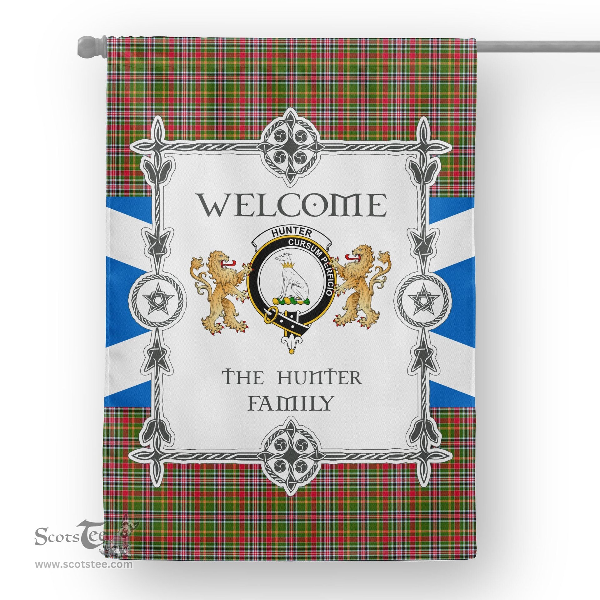Hunter 1819 Tartan Garden Flag - Tartan Flag Clan Badge Scottish Tartan House Flag, tartan garden flag, Tartan Flag, Crest Garden Flag, Garden Flag, Ireland Garden Flag, Family Crest, Custom Flag, Custom Garden Flag, Ireland Custom Flag, clan tartan flags