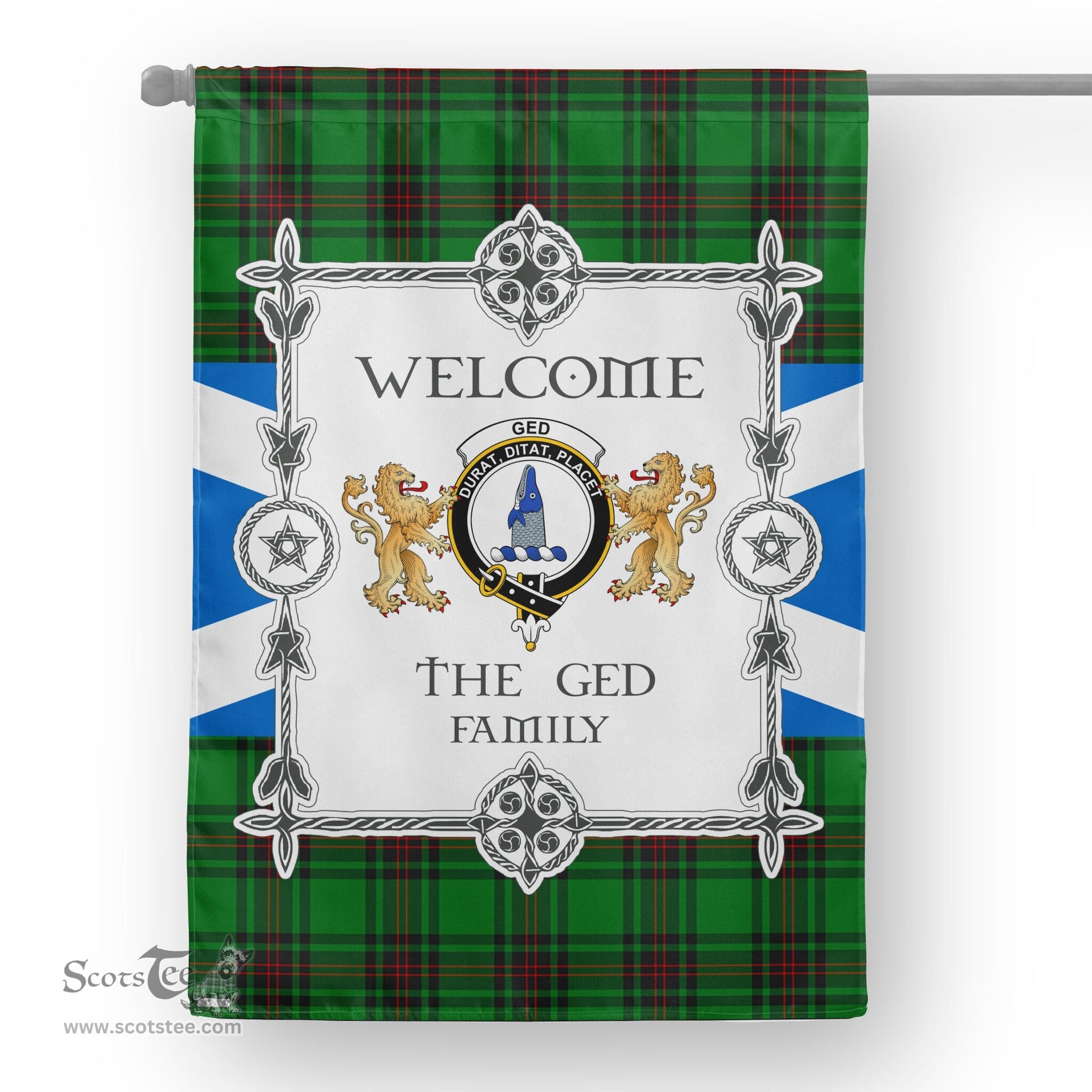 Ged Tartan Garden Flag - Tartan Flag Clan Badge Scottish Tartan House Flag, tartan garden flag, Tartan Flag, Crest Garden Flag, Garden Flag, Ireland Garden Flag, Family Crest, Custom Flag, Custom Garden Flag, Ireland Custom Flag, clan tartan flags