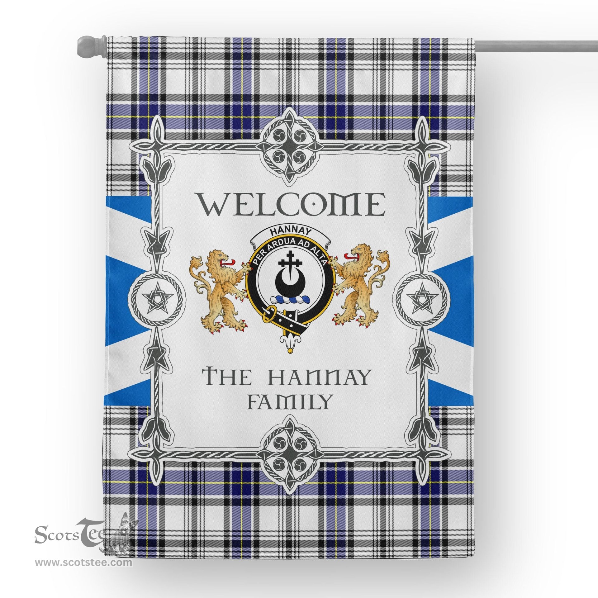 Hannay Grey Tartan Garden Flag - Tartan Flag Clan Badge Scottish Tartan House Flag, tartan garden flag, Tartan Flag, Crest Garden Flag, Garden Flag, Ireland Garden Flag, Family Crest, Custom Flag, Custom Garden Flag, Ireland Custom Flag, clan tartan flags