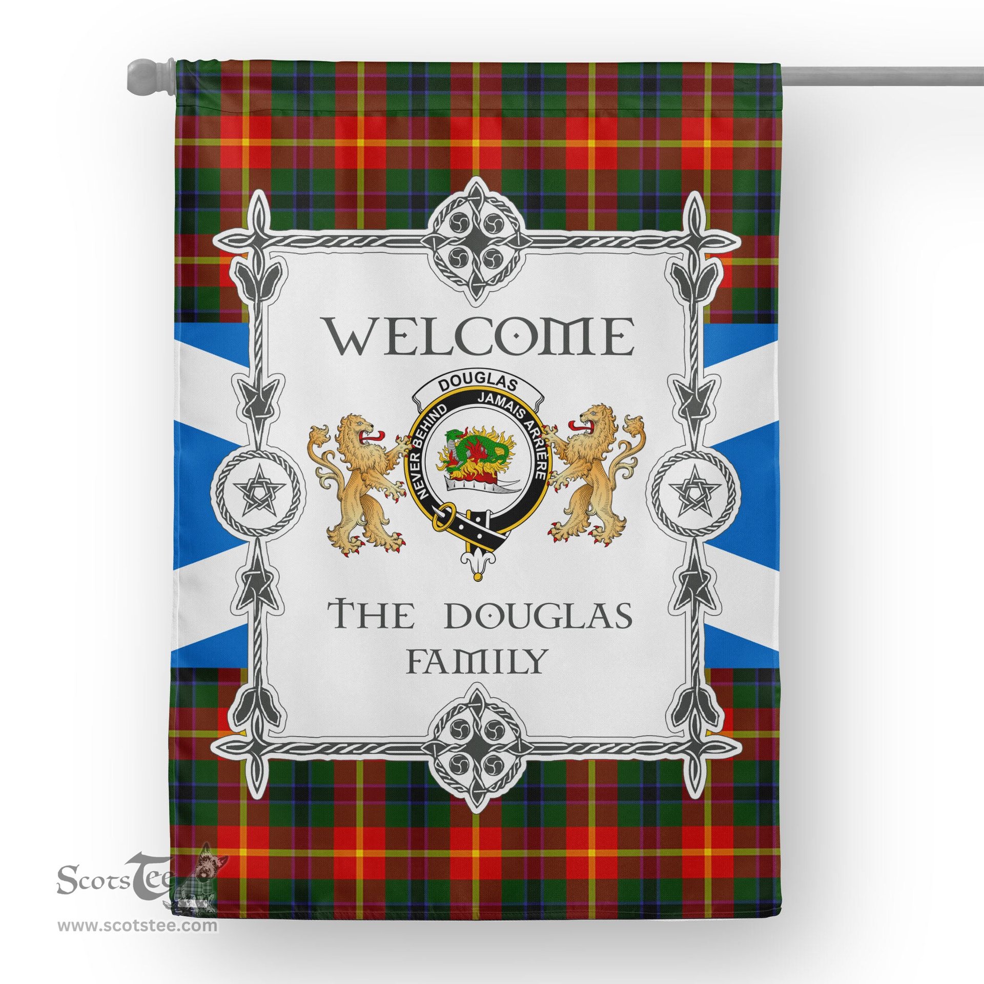 Scotstee Shop Douglas Flag Douglas Of Roxburgh Tartan Garden Flag - Tartan Flag Clan Badge Scottish Tartan House Flag, tartan garden flag, Tartan Flag, Crest Garden Flag, Garden Flag, Ireland Garden Flag, Family Crest, Custom Flag, Custom Garden Flag, Ireland Custom Flag, clan tartan flags