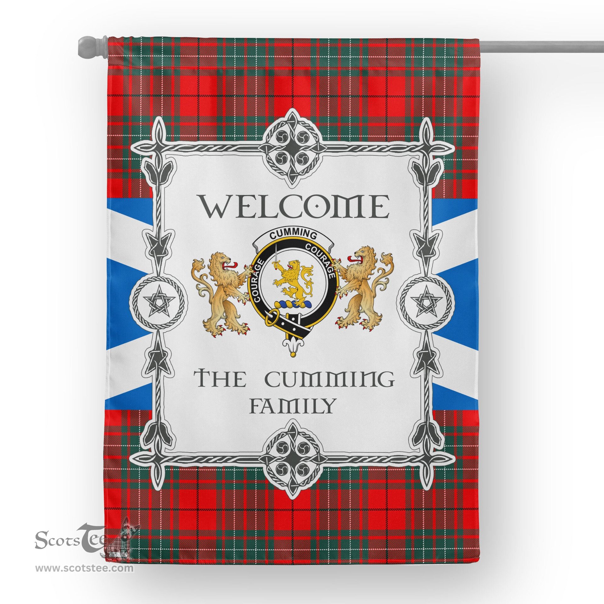 Scotstee Shop Cumming Modern Tartan Garden Flag - Tartan Flag Clan Badge Scottish Tartan House Flag, tartan garden flag, Tartan Flag, Crest Garden Flag, Garden Flag, Ireland Garden Flag, Family Crest, Custom Flag, Custom Garden Flag, Ireland Custom Flag, clan tartan flags