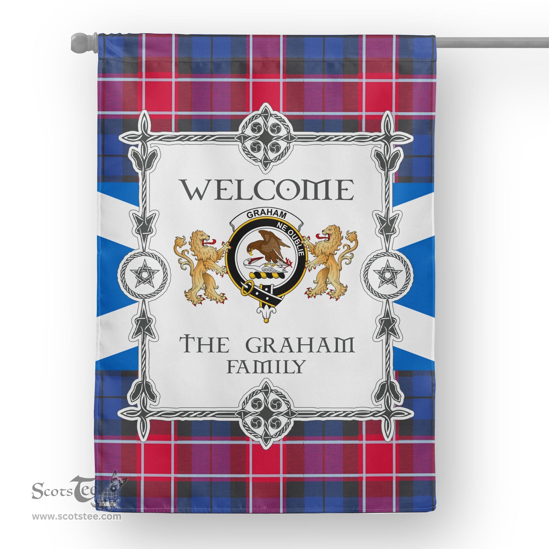 Graham Of Menteith Pink Tartan Garden Flag - Tartan Flag Clan Badge Scottish Tartan House Flag, tartan garden flag, Tartan Flag, Crest Garden Flag, Garden Flag, Ireland Garden Flag, Family Crest, Custom Flag, Custom Garden Flag, Ireland Custom Flag, clan tartan flags