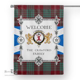 Scotstee Shop Crawford Modern Tartan Garden Flag - Tartan Flag Clan Badge Scottish Tartan House Flag, tartan garden flag, Tartan Flag, Crest Garden Flag, Garden Flag, Ireland Garden Flag, Family Crest, Custom Flag, Custom Garden Flag, Ireland Custom Flag, clan tartan flags