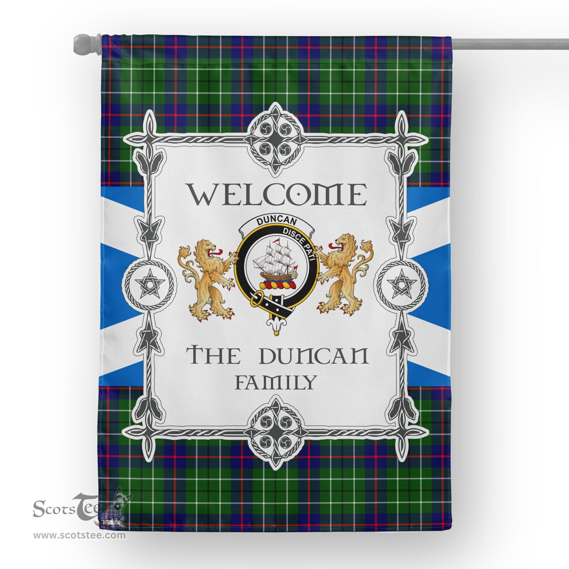 Scotstee Shop Duncan Modern Tartan Garden Flag - Tartan Flag Clan Badge Scottish Tartan House Flag, tartan garden flag, Tartan Flag, Crest Garden Flag, Garden Flag, Ireland Garden Flag, Family Crest, Custom Flag, Custom Garden Flag, Ireland Custom Flag, clan tartan flags