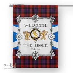 Scotstee Shop Broun Modern Tartan Garden Flag - Tartan Flag Clan Badge Scottish Tartan House Flag, tartan garden flag, Tartan Flag, Crest Garden Flag, Garden Flag, Ireland Garden Flag, Family Crest, Custom Flag, Custom Garden Flag, Ireland Custom Flag, clan tartan flags
