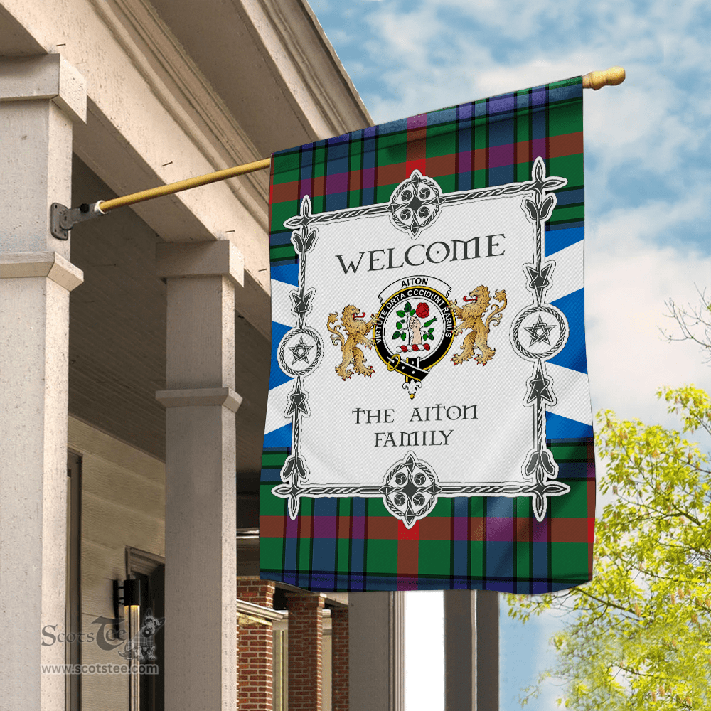 Scotstee Shop Aiton Tartan Garden Flag - Tartan Flag Clan Badge Scottish Tartan House Flag, tartan garden flag, Tartan Flag, Crest Garden Flag, Garden Flag, Ireland Garden Flag, Family Crest, Custom Flag, Custom Garden Flag, Ireland Custom Flag, clan tartan flags