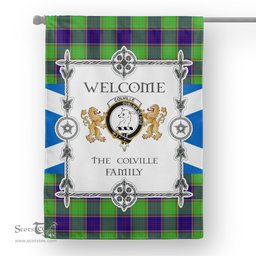 Scotstee Shop Colville Tartan Garden Flag - Tartan Flag Clan Badge Scottish Tartan House Flag, tartan garden flag, Tartan Flag, Crest Garden Flag, Garden Flag, Ireland Garden Flag, Family Crest, Custom Flag, Custom Garden Flag, Ireland Custom Flag, clan tartan flags