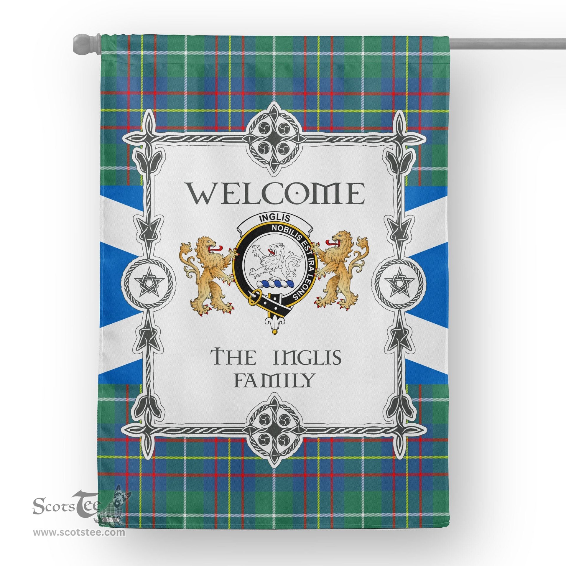 Inglis Ancient Tartan Garden Flag - Tartan Flag Clan Badge Scottish Tartan House Flag, tartan garden flag, Tartan Flag, Crest Garden Flag, Garden Flag, Ireland Garden Flag, Family Crest, Custom Flag, Custom Garden Flag, Ireland Custom Flag, clan tartan flags