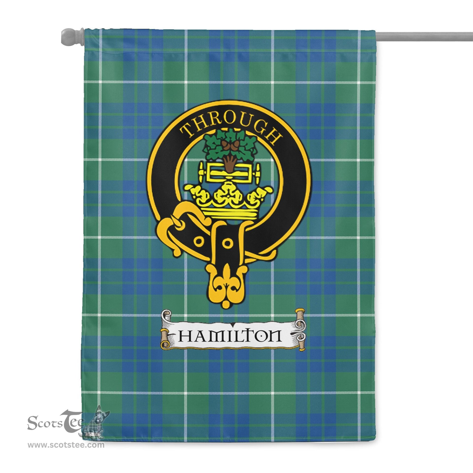 Scotstee Shop Tartan Garden Flag Clan Hamilton Hunting Ancient Badge Scottish Tartan Flag National Tartan Day, Tartan Garden Flag, Tartan Flag, Tartan Flag Scottish, Plaid Flag, Clan Tartan Flag, Scottish Clan Flag