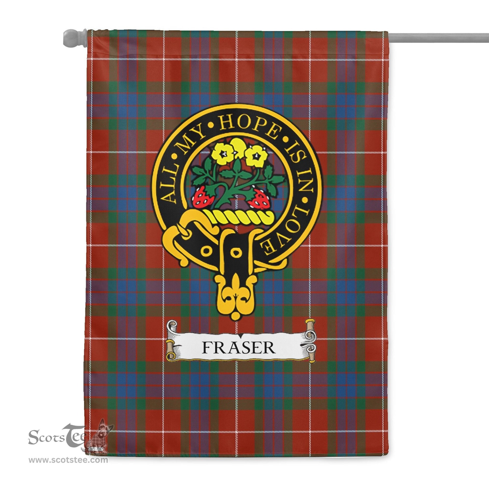 Scotstee Shop Tartan Garden Flag Clan Fraser Ancient Badge Scottish Tartan Flag National Tartan Day, Tartan Garden Flag, Tartan Flag, Tartan Flag Scottish, Plaid Flag, Clan Tartan Flag, Scottish Clan Flag