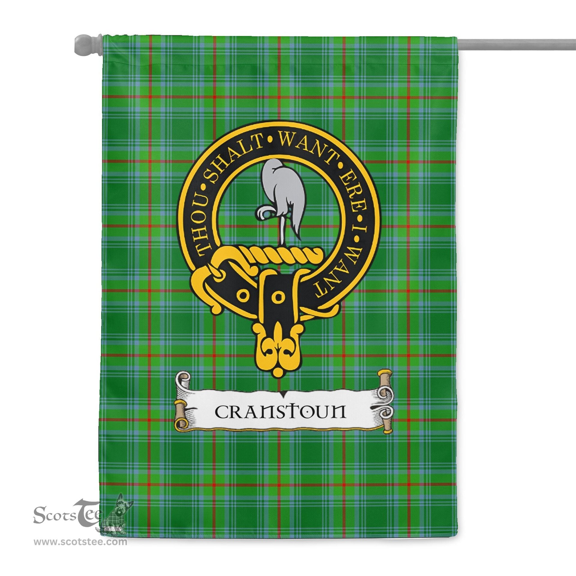 Scotstee Shop Tartan Garden Flag Clan Cranstoun Ancient Badge Scottish Tartan Flag National Tartan Day, Tartan Garden Flag, Tartan Flag, Tartan Flag Scottish, Plaid Flag, Clan Tartan Flag, Scottish Clan Flag