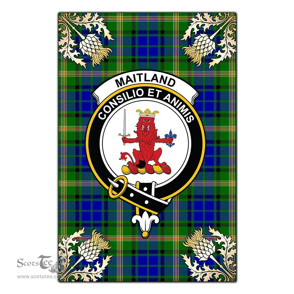 Scotstee Shop Maitland Clan Crest Gold Thistle New Garden Flag, buffalo plaid garden flag,scottish clan flags,scottish clan flags uk,scottish family crest flags,scottish flag tartans,Scottish Tartan House Flag,Tartan Clan Flag,tartan day flag,Tartan Garden Flag,Clan Badge Tartan Flag,clan tartan flag,green tartan flag, scottish family crest flags,scottish clan flags,scottish clan flags uk,scottish family crest flags,scottish flag tartans,scottish tartan flag,tartan army flag