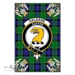 Scotstee Shop Haldane Clan Crest Gold Thistle New Garden Flag, buffalo plaid garden flag,scottish clan flags,scottish clan flags uk,scottish family crest flags,scottish flag tartans,Scottish Tartan House Flag,Tartan Clan Flag,tartan day flag,Tartan Garden Flag,Clan Badge Tartan Flag,clan tartan flag,green tartan flag, scottish family crest flags,scottish clan flags,scottish clan flags uk,scottish family crest flags,scottish flag tartans,scottish tartan flag,tartan army flag
