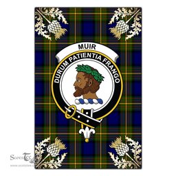 Scotstee Shop Muir Clan Crest Gold Thistle New Garden Flag, buffalo plaid garden flag,scottish clan flags,scottish clan flags uk,scottish family crest flags,scottish flag tartans,Scottish Tartan House Flag,Tartan Clan Flag,tartan day flag,Tartan Garden Flag,Clan Badge Tartan Flag,clan tartan flag,green tartan flag, scottish family crest flags,scottish clan flags,scottish clan flags uk,scottish family crest flags,scottish flag tartans,scottish tartan flag,tartan army flag