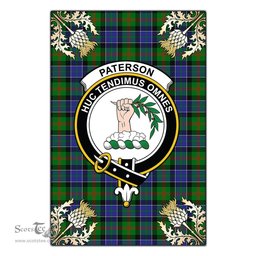 Scotstee Shop Paterson Clan Crest Gold Thistle New Garden Flag, buffalo plaid garden flag,scottish clan flags,scottish clan flags uk,scottish family crest flags,scottish flag tartans,Scottish Tartan House Flag,Tartan Clan Flag,tartan day flag,Tartan Garden Flag,Clan Badge Tartan Flag,clan tartan flag,green tartan flag, scottish family crest flags,scottish clan flags,scottish clan flags uk,scottish family crest flags,scottish flag tartans,scottish tartan flag,tartan army flag