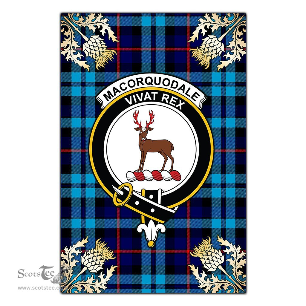 Scotstee Shop MacCorquodale Clan Crest Gold Thistle New Garden Flag, buffalo plaid garden flag,scottish clan flags,scottish clan flags uk,scottish family crest flags,scottish flag tartans,Scottish Tartan House Flag,Tartan Clan Flag,tartan day flag,Tartan Garden Flag,Clan Badge Tartan Flag,clan tartan flag,green tartan flag, scottish family crest flags,scottish clan flags,scottish clan flags uk,scottish family crest flags,scottish flag tartans,scottish tartan flag,tartan army flag