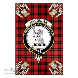 Scotstee Shop MacQueen Modern Clan Crest Gold Thistle New Garden Flag, buffalo plaid garden flag,scottish clan flags,scottish clan flags uk,scottish family crest flags,scottish flag tartans,Scottish Tartan House Flag,Tartan Clan Flag,tartan day flag,Tartan Garden Flag,Clan Badge Tartan Flag,clan tartan flag,green tartan flag, scottish family crest flags,scottish clan flags,scottish clan flags uk,scottish family crest flags,scottish flag tartans,scottish tartan flag,tartan army flag