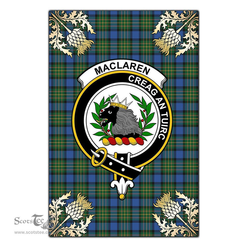 Scotstee Shop MacLaren Ancient Clan Crest Gold Thistle New Garden Flag, buffalo plaid garden flag,scottish clan flags,scottish clan flags uk,scottish family crest flags,scottish flag tartans,Scottish Tartan House Flag,Tartan Clan Flag,tartan day flag,Tartan Garden Flag,Clan Badge Tartan Flag,clan tartan flag,green tartan flag, scottish family crest flags,scottish clan flags,scottish clan flags uk,scottish family crest flags,scottish flag tartans,scottish tartan flag,tartan army flag
