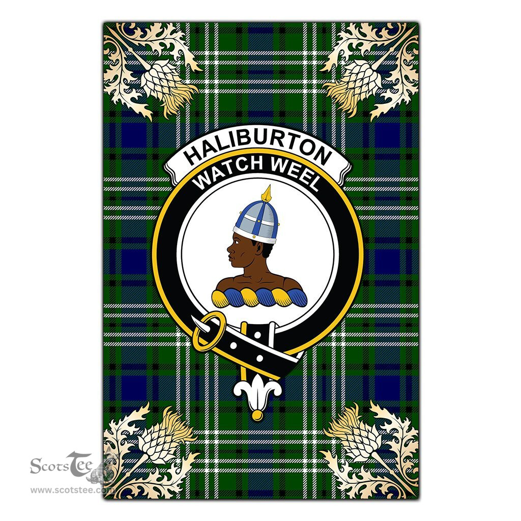 Scotstee Shop Haliburton Clan Crest Gold Thistle New Garden Flag, buffalo plaid garden flag,scottish clan flags,scottish clan flags uk,scottish family crest flags,scottish flag tartans,Scottish Tartan House Flag,Tartan Clan Flag,tartan day flag,Tartan Garden Flag,Clan Badge Tartan Flag,clan tartan flag,green tartan flag, scottish family crest flags,scottish clan flags,scottish clan flags uk,scottish family crest flags,scottish flag tartans,scottish tartan flag,tartan army flag