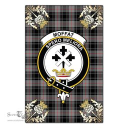 Scotstee Shop Moffat Modern Clan Crest Gold Thistle New Garden Flag, buffalo plaid garden flag,scottish clan flags,scottish clan flags uk,scottish family crest flags,scottish flag tartans,Scottish Tartan House Flag,Tartan Clan Flag,tartan day flag,Tartan Garden Flag,Clan Badge Tartan Flag,clan tartan flag,green tartan flag, scottish family crest flags,scottish clan flags,scottish clan flags uk,scottish family crest flags,scottish flag tartans,scottish tartan flag,tartan army flag