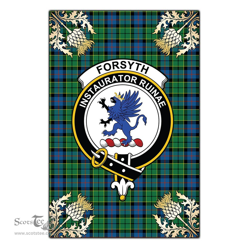 Scotstee Shop Forsyth Ancient Clan Crest Gold Thistle New Garden Flag, buffalo plaid garden flag,scottish clan flags,scottish clan flags uk,scottish family crest flags,scottish flag tartans,Scottish Tartan House Flag,Tartan Clan Flag,tartan day flag,Tartan Garden Flag,Clan Badge Tartan Flag,clan tartan flag,green tartan flag, scottish family crest flags,scottish clan flags,scottish clan flags uk,scottish family crest flags,scottish flag tartans,scottish tartan flag,tartan army flag
