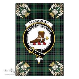Scotstee Shop MacAulay Hunting Ancient Clan Crest Gold Thistle New Garden Flag, buffalo plaid garden flag,scottish clan flags,scottish clan flags uk,scottish family crest flags,scottish flag tartans,Scottish Tartan House Flag,Tartan Clan Flag,tartan day flag,Tartan Garden Flag,Clan Badge Tartan Flag,clan tartan flag,green tartan flag, scottish family crest flags,scottish clan flags,scottish clan flags uk,scottish family crest flags,scottish flag tartans,scottish tartan flag,tartan army flag