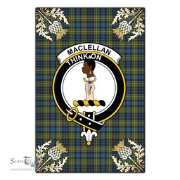 Scotstee Shop MacLellan Ancient Clan Crest Gold Thistle New Garden Flag, buffalo plaid garden flag,scottish clan flags,scottish clan flags uk,scottish family crest flags,scottish flag tartans,Scottish Tartan House Flag,Tartan Clan Flag,tartan day flag,Tartan Garden Flag,Clan Badge Tartan Flag,clan tartan flag,green tartan flag, scottish family crest flags,scottish clan flags,scottish clan flags uk,scottish family crest flags,scottish flag tartans,scottish tartan flag,tartan army flag