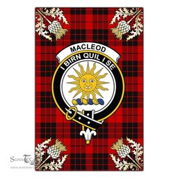Scotstee Shop MacLeod of Raasay Clan Crest Gold Thistle New Garden Flag, buffalo plaid garden flag,scottish clan flags,scottish clan flags uk,scottish family crest flags,scottish flag tartans,Scottish Tartan House Flag,Tartan Clan Flag,tartan day flag,Tartan Garden Flag,Clan Badge Tartan Flag,clan tartan flag,green tartan flag, scottish family crest flags,scottish clan flags,scottish clan flags uk,scottish family crest flags,scottish flag tartans,scottish tartan flag,tartan army flag