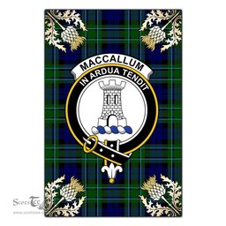 Scotstee Shop MacCallum Modern Clan Crest Gold Thistle New Garden Flag, buffalo plaid garden flag,scottish clan flags,scottish clan flags uk,scottish family crest flags,scottish flag tartans,Scottish Tartan House Flag,Tartan Clan Flag,tartan day flag,Tartan Garden Flag,Clan Badge Tartan Flag,clan tartan flag,green tartan flag, scottish family crest flags,scottish clan flags,scottish clan flags uk,scottish family crest flags,scottish flag tartans,scottish tartan flag,tartan army flag