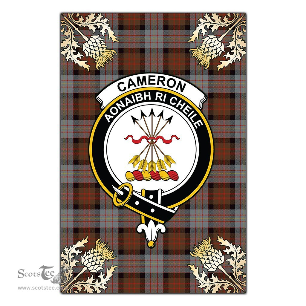 Scotstee Shop Cameron of Erracht Weathered Clan Crest Gold Thistle New Garden Flag, buffalo plaid garden flag,scottish clan flags,scottish clan flags uk,scottish family crest flags,scottish flag tartans,Scottish Tartan House Flag,Tartan Clan Flag,tartan day flag,Tartan Garden Flag,Clan Badge Tartan Flag,clan tartan flag,green tartan flag, scottish family crest flags,scottish clan flags,scottish clan flags uk,scottish family crest flags,scottish flag tartans,scottish tartan flag,tartan army flag