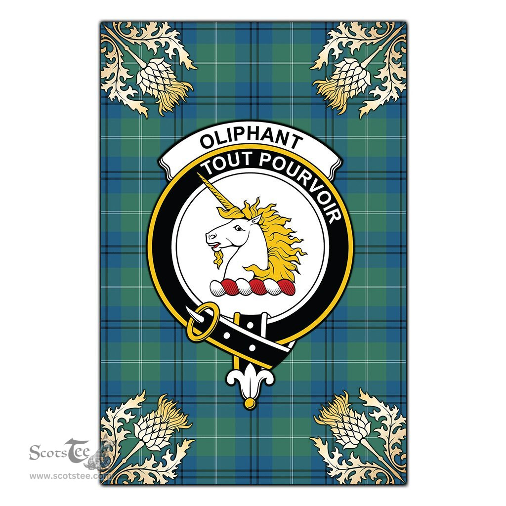 Scotstee Shop Oliphant Ancient Clan Crest Gold Thistle New Garden Flag, buffalo plaid garden flag,scottish clan flags,scottish clan flags uk,scottish family crest flags,scottish flag tartans,Scottish Tartan House Flag,Tartan Clan Flag,tartan day flag,Tartan Garden Flag,Clan Badge Tartan Flag,clan tartan flag,green tartan flag, scottish family crest flags,scottish clan flags,scottish clan flags uk,scottish family crest flags,scottish flag tartans,scottish tartan flag,tartan army flag