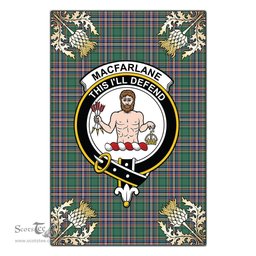 Scotstee Shop MacFarlane Hunting Ancient Clan Crest Gold Thistle New Garden Flag, buffalo plaid garden flag,scottish clan flags,scottish clan flags uk,scottish family crest flags,scottish flag tartans,Scottish Tartan House Flag,Tartan Clan Flag,tartan day flag,Tartan Garden Flag,Clan Badge Tartan Flag,clan tartan flag,green tartan flag, scottish family crest flags,scottish clan flags,scottish clan flags uk,scottish family crest flags,scottish flag tartans,scottish tartan flag,tartan army flag