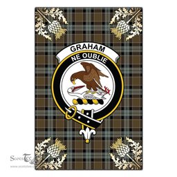 Scotstee Shop Graham of Menteith Weathered Clan Crest Gold Thistle New Garden Flag, buffalo plaid garden flag,scottish clan flags,scottish clan flags uk,scottish family crest flags,scottish flag tartans,Scottish Tartan House Flag,Tartan Clan Flag,tartan day flag,Tartan Garden Flag,Clan Badge Tartan Flag,clan tartan flag,green tartan flag, scottish family crest flags,scottish clan flags,scottish clan flags uk,scottish family crest flags,scottish flag tartans,scottish tartan flag,tartan army flag