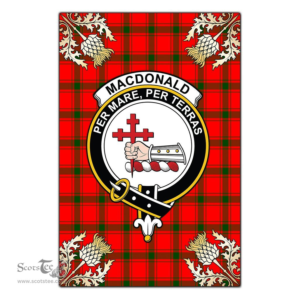 Scotstee Shop MacDonald of Sleat Clan Crest Gold Thistle New Garden Flag, buffalo plaid garden flag,scottish clan flags,scottish clan flags uk,scottish family crest flags,scottish flag tartans,Scottish Tartan House Flag,Tartan Clan Flag,tartan day flag,Tartan Garden Flag,Clan Badge Tartan Flag,clan tartan flag,green tartan flag, scottish family crest flags,scottish clan flags,scottish clan flags uk,scottish family crest flags,scottish flag tartans,scottish tartan flag,tartan army flag