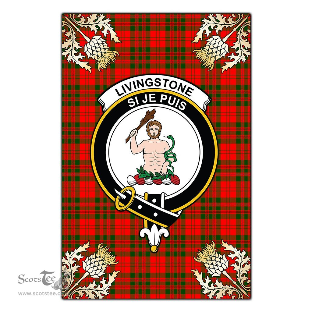Scotstee Shop Livingstone Modern Clan Crest Gold Thistle New Garden Flag, buffalo plaid garden flag,scottish clan flags,scottish clan flags uk,scottish family crest flags,scottish flag tartans,Scottish Tartan House Flag,Tartan Clan Flag,tartan day flag,Tartan Garden Flag,Clan Badge Tartan Flag,clan tartan flag,green tartan flag, scottish family crest flags,scottish clan flags,scottish clan flags uk,scottish family crest flags,scottish flag tartans,scottish tartan flag,tartan army flag