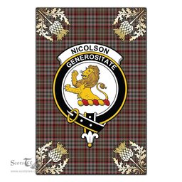 Scotstee Shop Nicolson Hunting Weathered Clan Crest Gold Thistle New Garden Flag, buffalo plaid garden flag,scottish clan flags,scottish clan flags uk,scottish family crest flags,scottish flag tartans,Scottish Tartan House Flag,Tartan Clan Flag,tartan day flag,Tartan Garden Flag,Clan Badge Tartan Flag,clan tartan flag,green tartan flag, scottish family crest flags,scottish clan flags,scottish clan flags uk,scottish family crest flags,scottish flag tartans,scottish tartan flag,tartan army flag