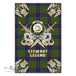 Scotstee Shop - Scotstee Shop Stewart of Appin Hunting Modern Clan Crest Golf Courage Gold Thistle Tartan Garden Flag