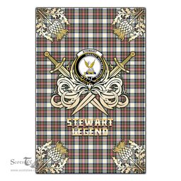 Scotstee Shop - Scotstee Shop Stewart Dress Ancient Clan Crest Golf Courage Gold Thistle Tartan Garden Flag