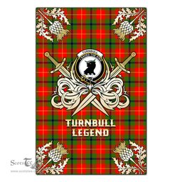 Scotstee Shop - Scotstee Shop Turnbull Dress Clan Crest Golf Courage Gold Thistle Tartan Garden Flag