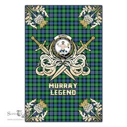 Scotstee Shop - Scotstee Shop Murray of Atholl Ancient Clan Crest Golf Courage Gold Thistle Tartan Garden Flag