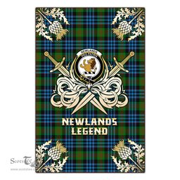 Scotstee Shop - Scotstee Shop Newlands of Lauriston Clan Crest Golf Courage Gold Thistle Tartan Garden Flag