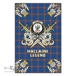 Scotstee Shop - Scotstee Shop MacLaine of Loch Buie Hunting Ancient Clan Crest Golf Courage Gold Thistle Tartan Garden Flag