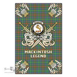 Scotstee Shop - Scotstee Shop MacKintosh Hunting Ancient Clan Crest Golf Courage Gold Thistle Tartan Garden Flag
