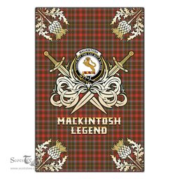 Scotstee Shop - Scotstee Shop MacKintosh Hunting Weathered Clan Crest Golf Courage Gold Thistle Tartan Garden Flag