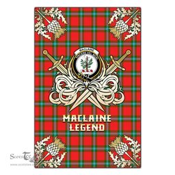 Scotstee Shop - Scotstee Shop MacLaine of Loch Buie Clan Crest Golf Courage Gold Thistle Tartan Garden Flag